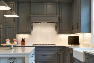 Gray kitchen cabinets